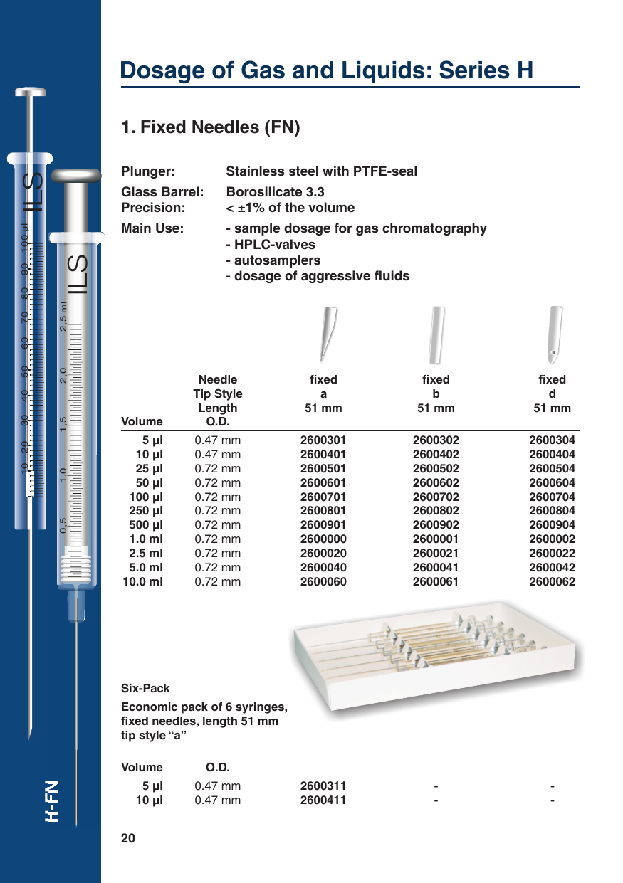 Dosage of Gas and Liquids: Series H